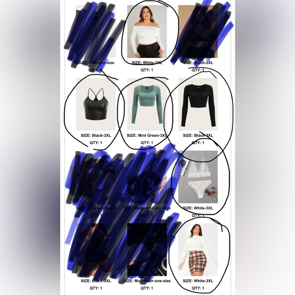 SHEIN clothing, All size 3X. Brand new, never worn. 1 of each is available.